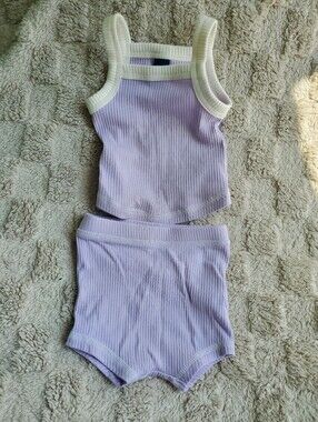 Light Purple & White Summer Set - Old Navy Size 3-6m